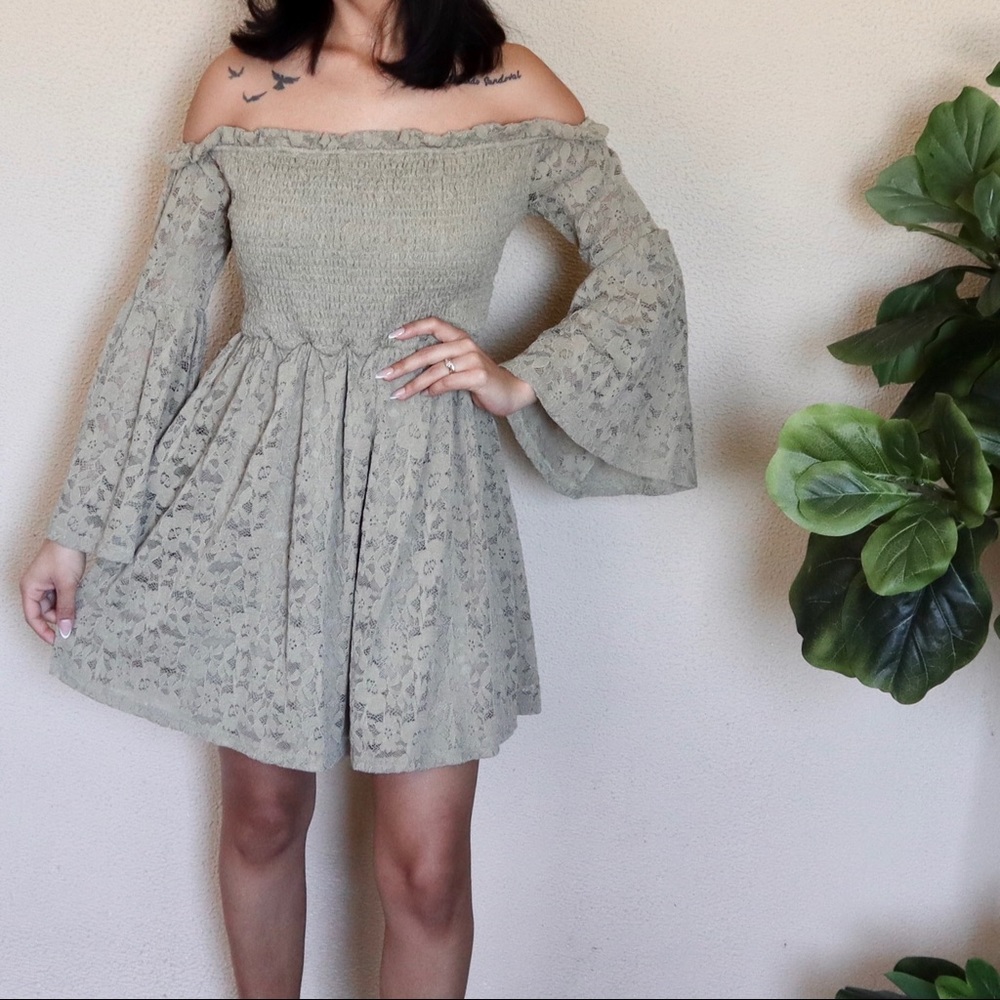 ‼️SALE‼️Floral Lace boho fall dress